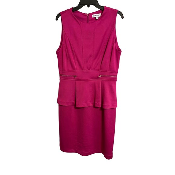 Shelby & Palmer Dresses & Skirts - Shelby & Palmer Hot Pink Sleeveless Peplum Sheath Career Cocktail Dress Size 10